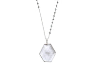 Thea - Clear Quartz and Labradorite 30 inch necklace necklace Amanda K Lockrow sterling silver 
