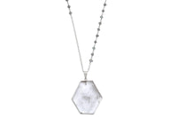 Thea - Clear Quartz and Labradorite 30 inch necklace necklace Amanda K Lockrow sterling silver