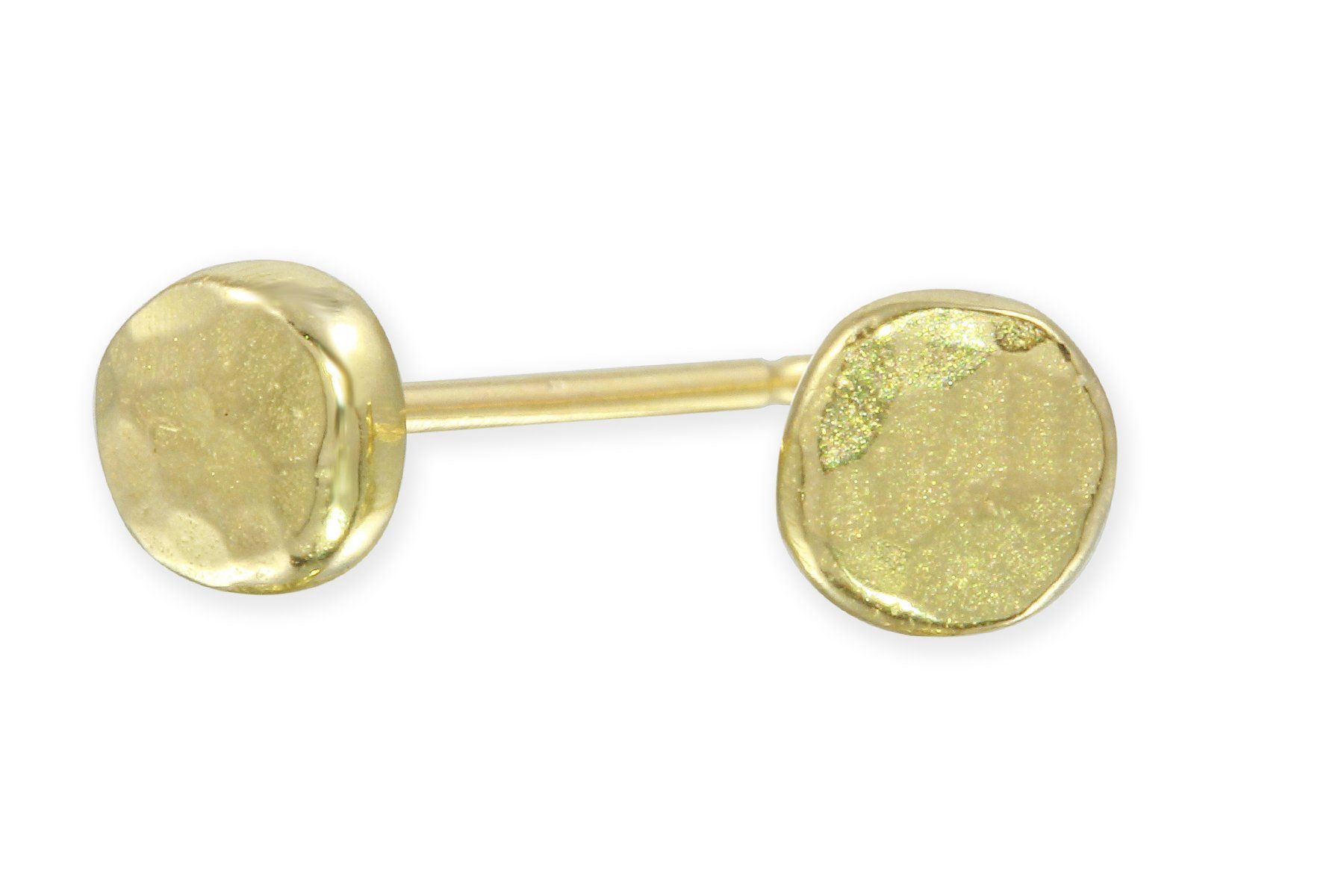 Teeny tiny pebble studs - choose from gold or silver earrings Amanda K Lockrow 14K yellow gold