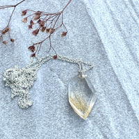 Rutilated quartz crystal geo necklace necklace Amanda K Lockrow