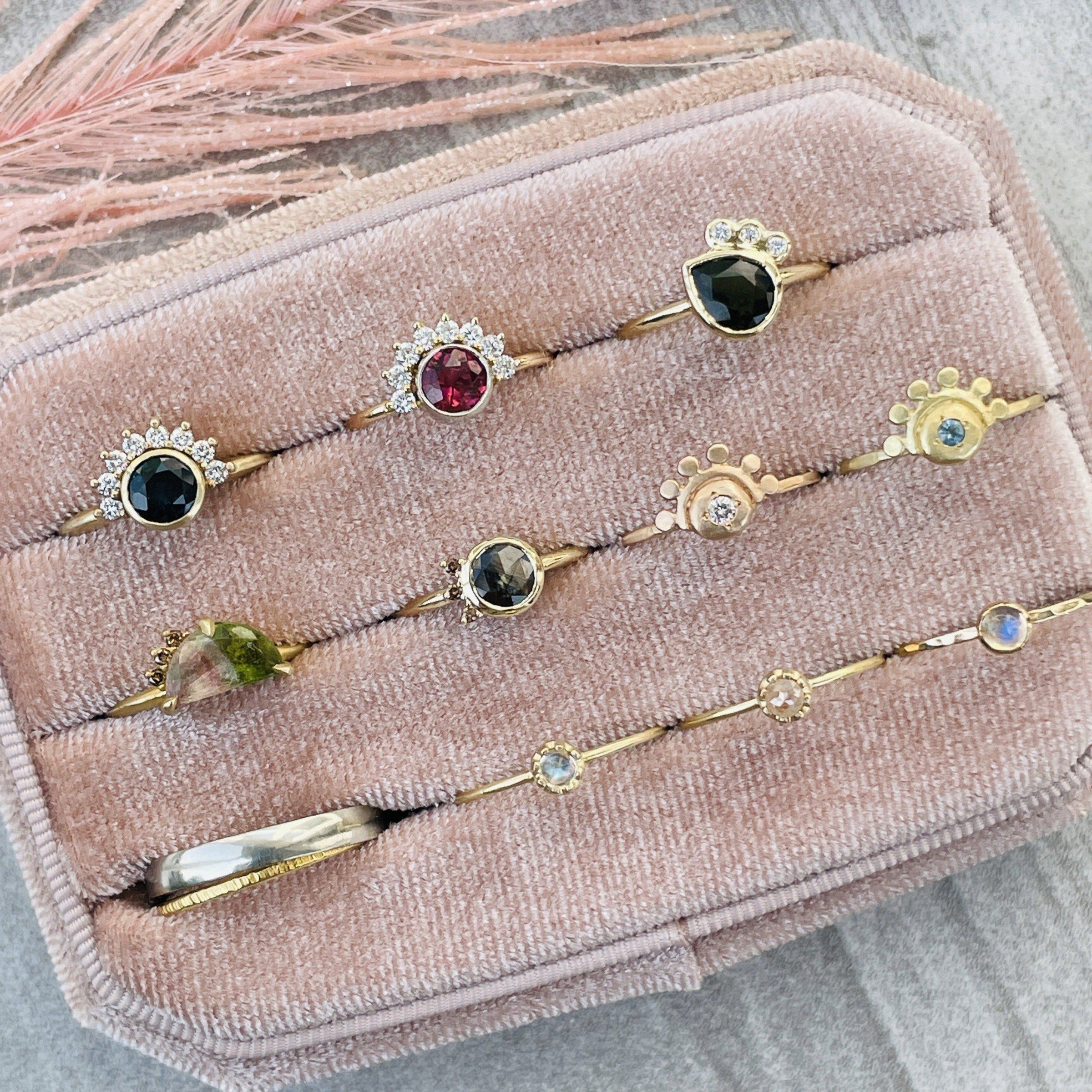 14K rose gold and rosecut brown diamond stacking ring ring Amanda K Lockrow