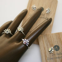 Oriana sterling silver and garnet stud earrings earrings Amanda K Lockrow