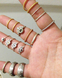 Garnet sterling silver oriana stacking ring // or choose your stone ring Amanda K Lockrow