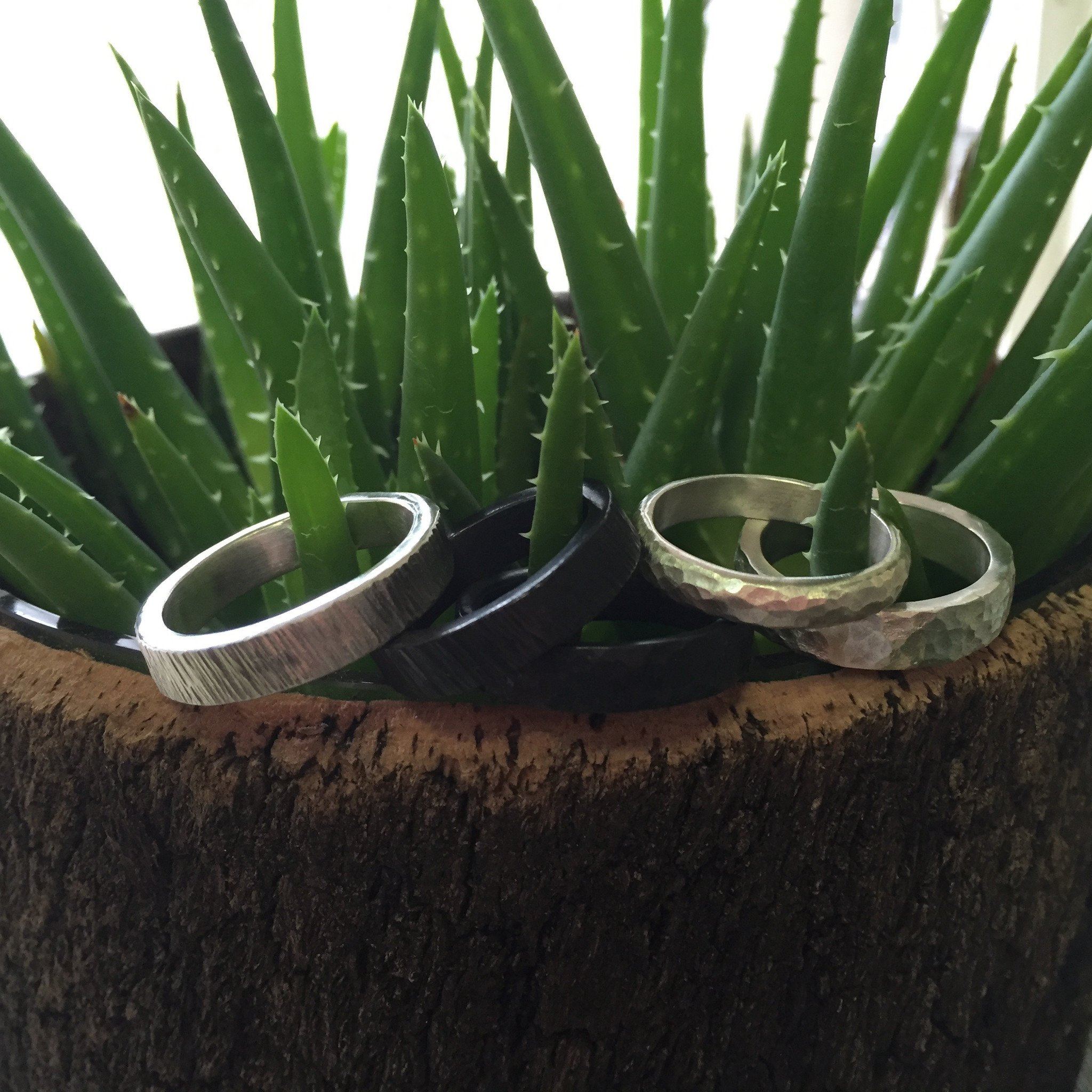 Cobblestone hammered silver band // wedding band ring Amanda K Lockrow