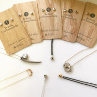 Slice shell & aqamarine sterling silver necklace necklace Amanda K Lockrow