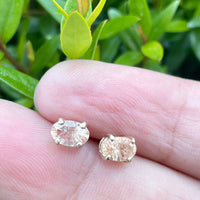 14k yellow gold sunstone stud earrings earrings Amanda K Lockrow