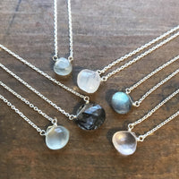 Dainty rainbow moonstone 14K gold filled necklace // bridesmaid gift necklace Amanda K Lockrow