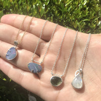 Moldavite sterling silver necklace necklace Amanda K Lockrow