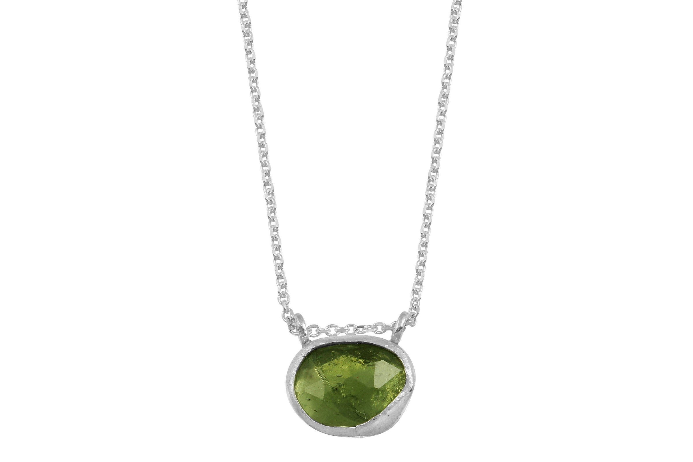 Moldavite sterling silver necklace necklace Amanda K Lockrow