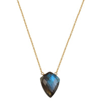 Labradorite shield 14k yellow gold filled necklace necklace Amanda K Lockrow