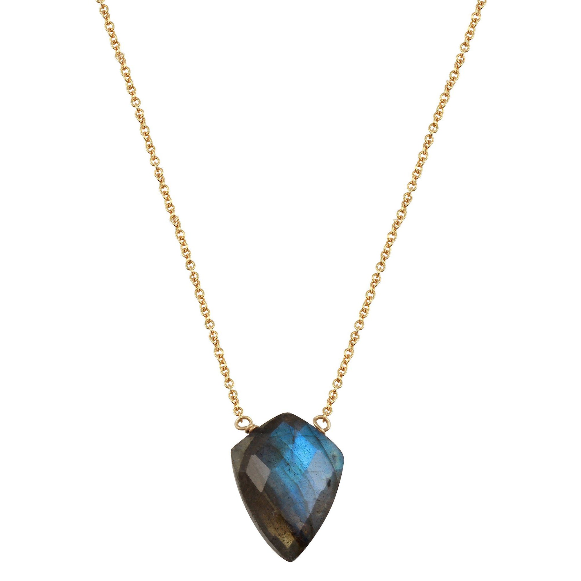 Labradorite shield 14k yellow gold filled necklace necklace Amanda K Lockrow