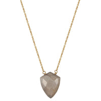 Grey moonstone shield 14k yellow gold filled necklace necklace Amanda K Lockrow