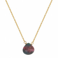 Little rock ruby zoisite flat drop necklace necklace Amanda K Lockrow