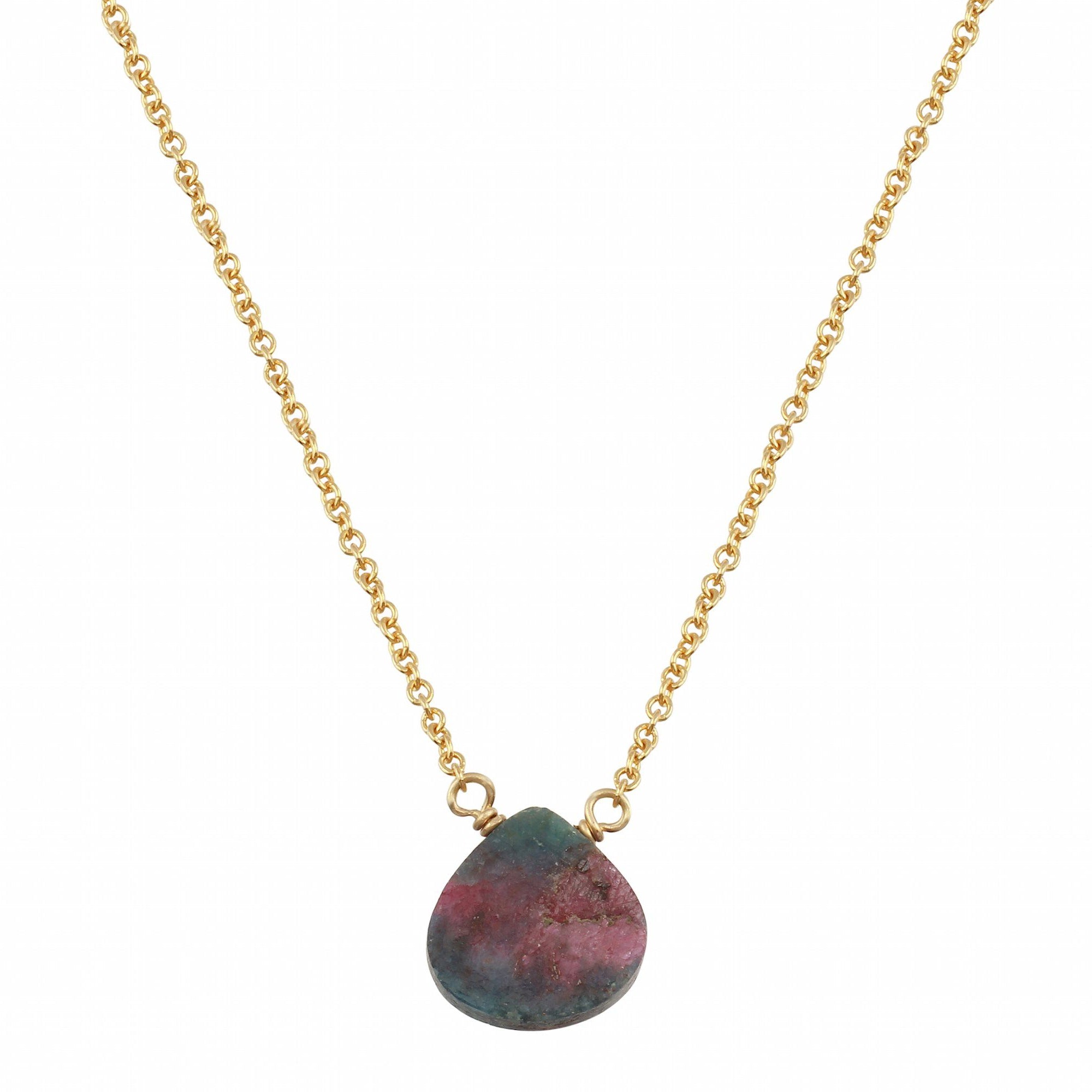 Little rock ruby zoisite flat drop necklace necklace Amanda K Lockrow