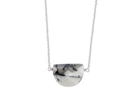 Dendritic opal half moon sterling silver necklace necklace Amanda K Lockrow
