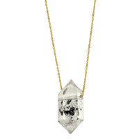 Tara necklace - 14K gold tibetan quartz floating crystal necklace necklace Amanda K Lockrow