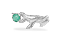 Coral and amazonite sterling silver ear climber earrings Amanda K Lockrow