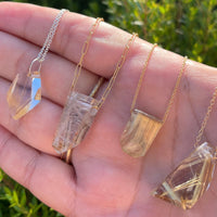 Rutilated Quartz Crystal Geo Necklace - sterling silver | Aislinn Collection necklace Amanda K Lockrow