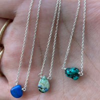 Turquoise Nugget Necklace - sterling silver or gold filled | Little Rock Collection necklace Amanda K Lockrow