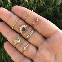 14K gold and yellow rosecut diamond stacking ring ring Amanda K Lockrow