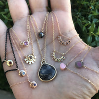 14K rose gold & blue sapphire pebble necklace necklace Amanda K Lockrow