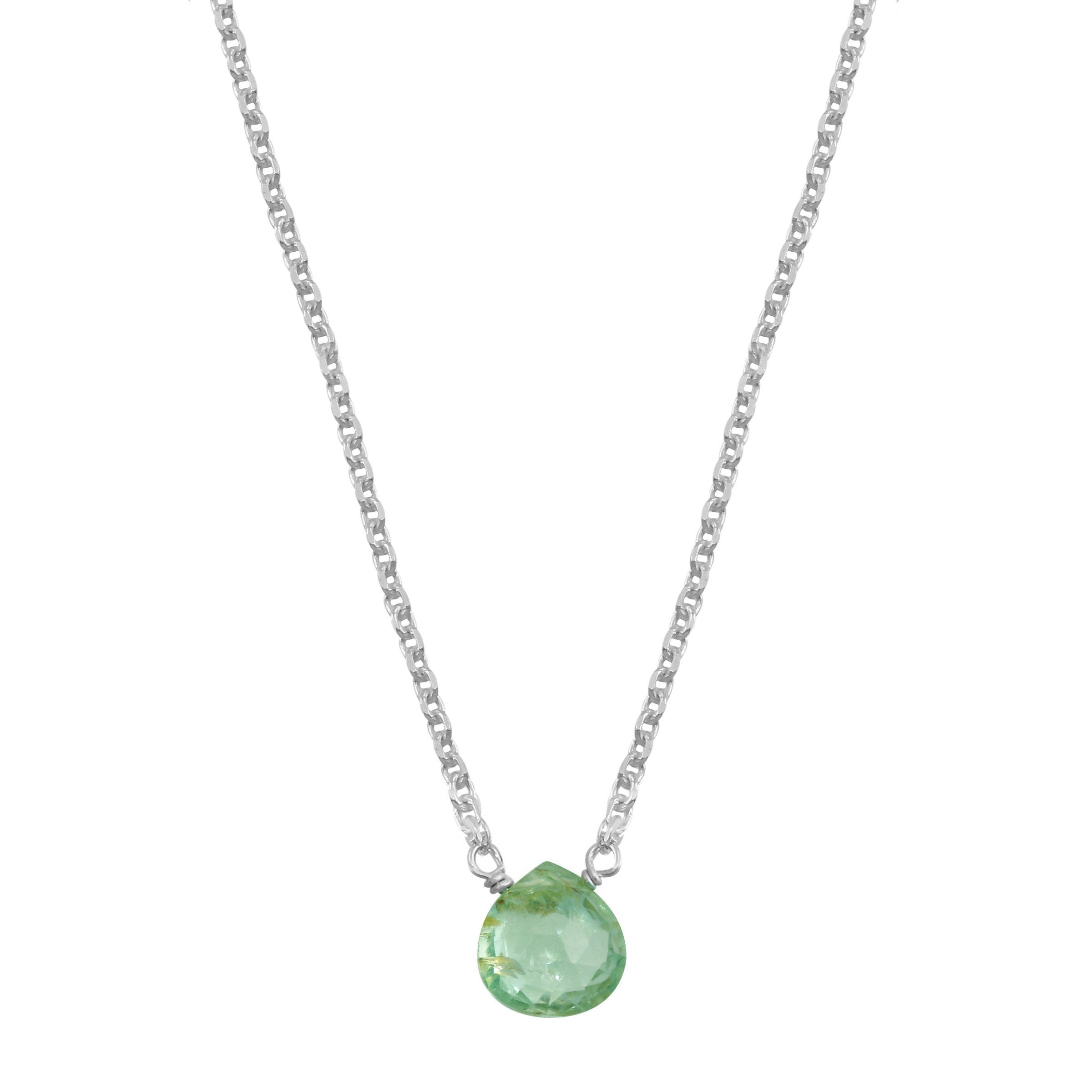 Moss aquamarine little rock sterling silver necklace necklace Amanda K Lockrow
