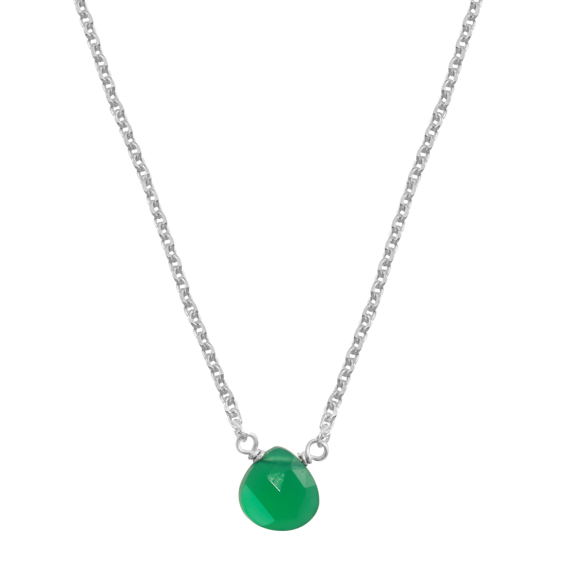 Green onyx little rock necklace - sterling silver or gold filled necklace Amanda K Lockrow