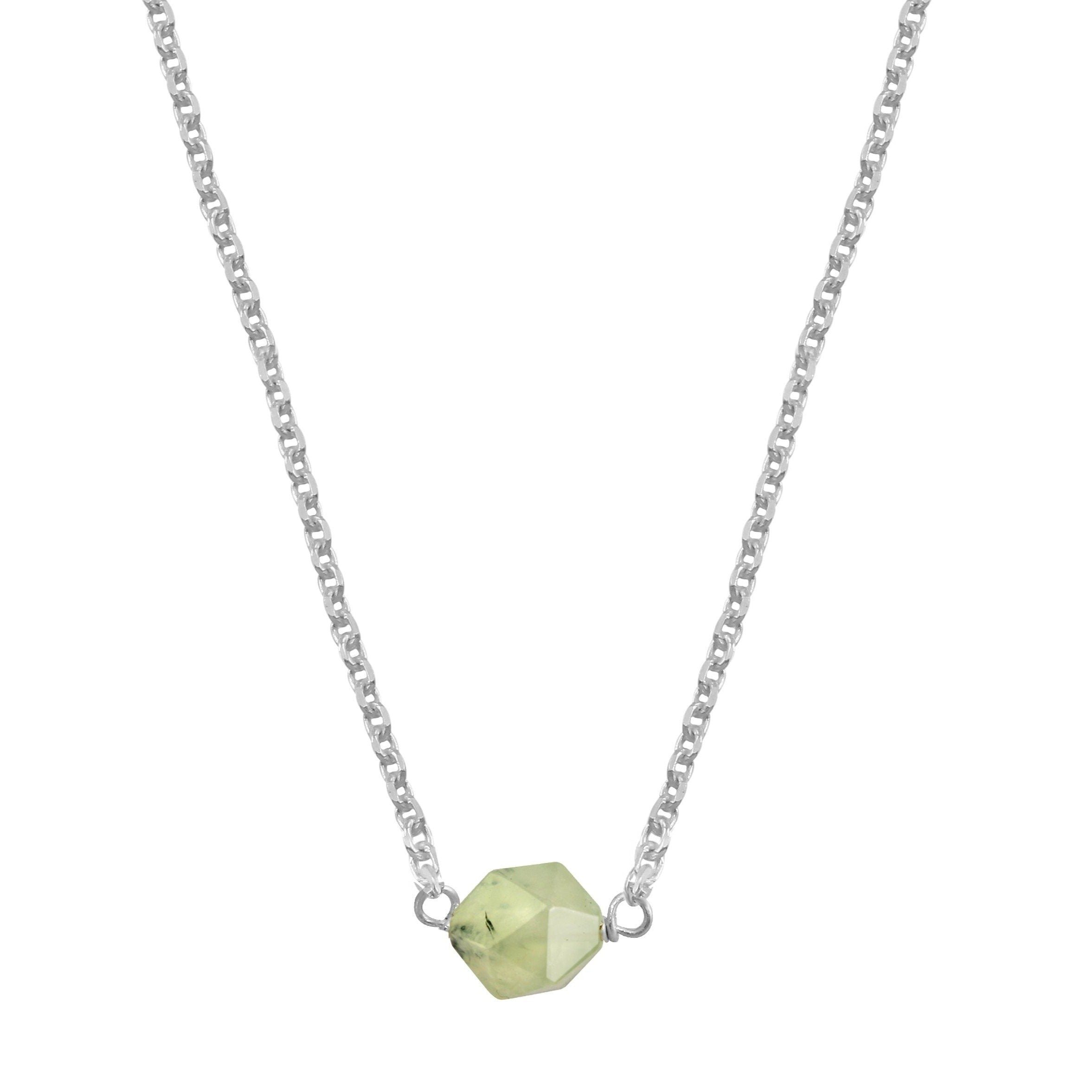 Little rock dainty prehnite sterling silver necklace // crystal necklace necklace Amanda K Lockrow