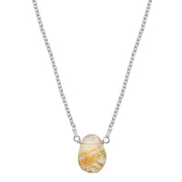 Rutilated quartz little rock necklace - choose sterling silver or gold filled necklace Amanda K Lockrow