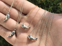 Kai necklace - tiny sterling silver whale charm necklace necklace Amanda K Lockrow 