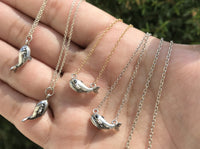 Kai necklace - tiny sterling silver whale charm necklace necklace Amanda K Lockrow