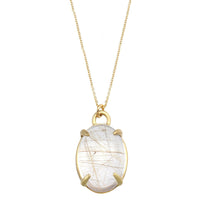 Aislinn rutilated quartz 14K gold necklace necklace Amanda K Lockrow