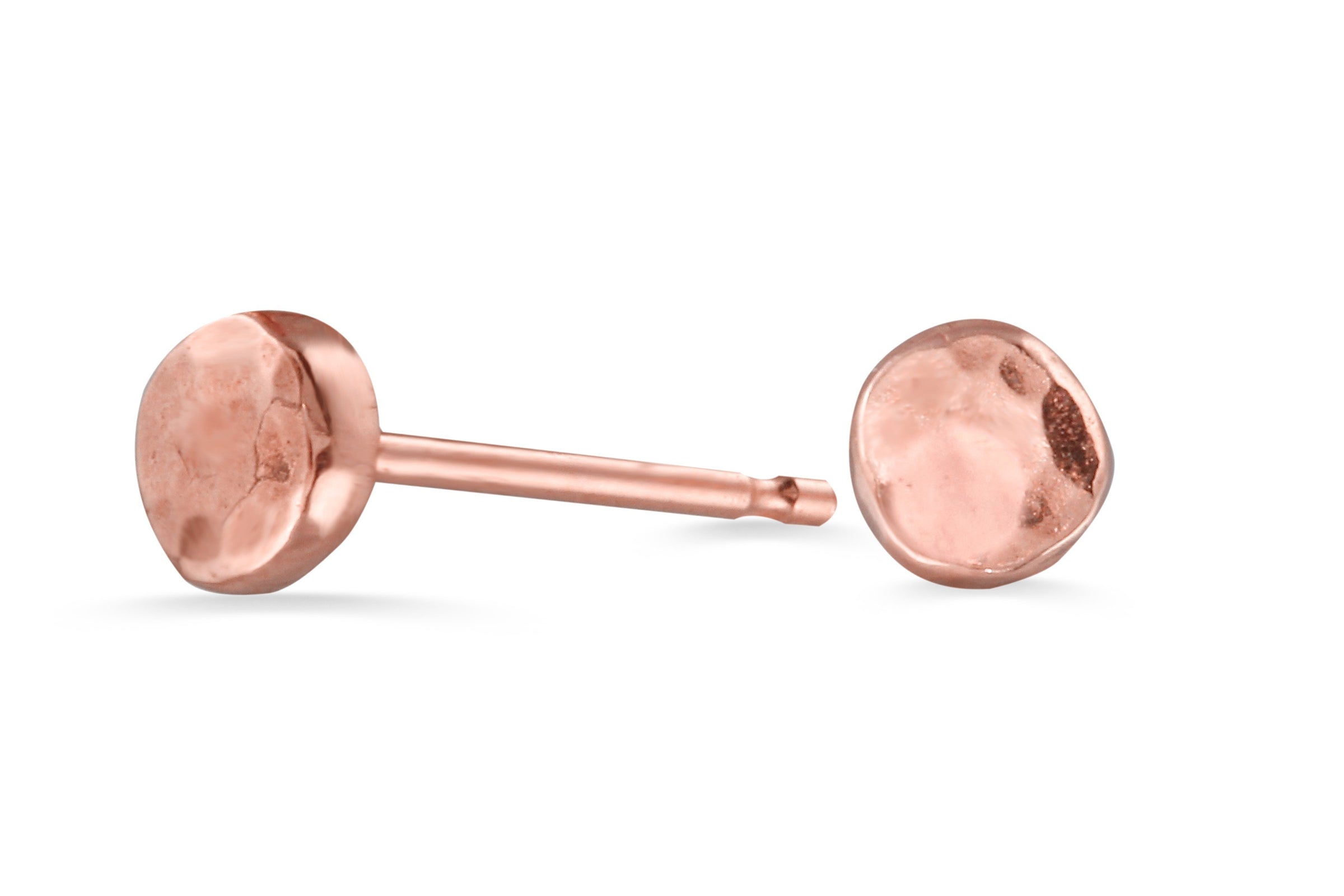 Teeny tiny pebble studs - choose from gold or silver earrings Amanda K Lockrow 14K rose gold