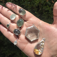 Aislinn hexagon rutilated quartz sterling silver necklace necklace Amanda K Lockrow