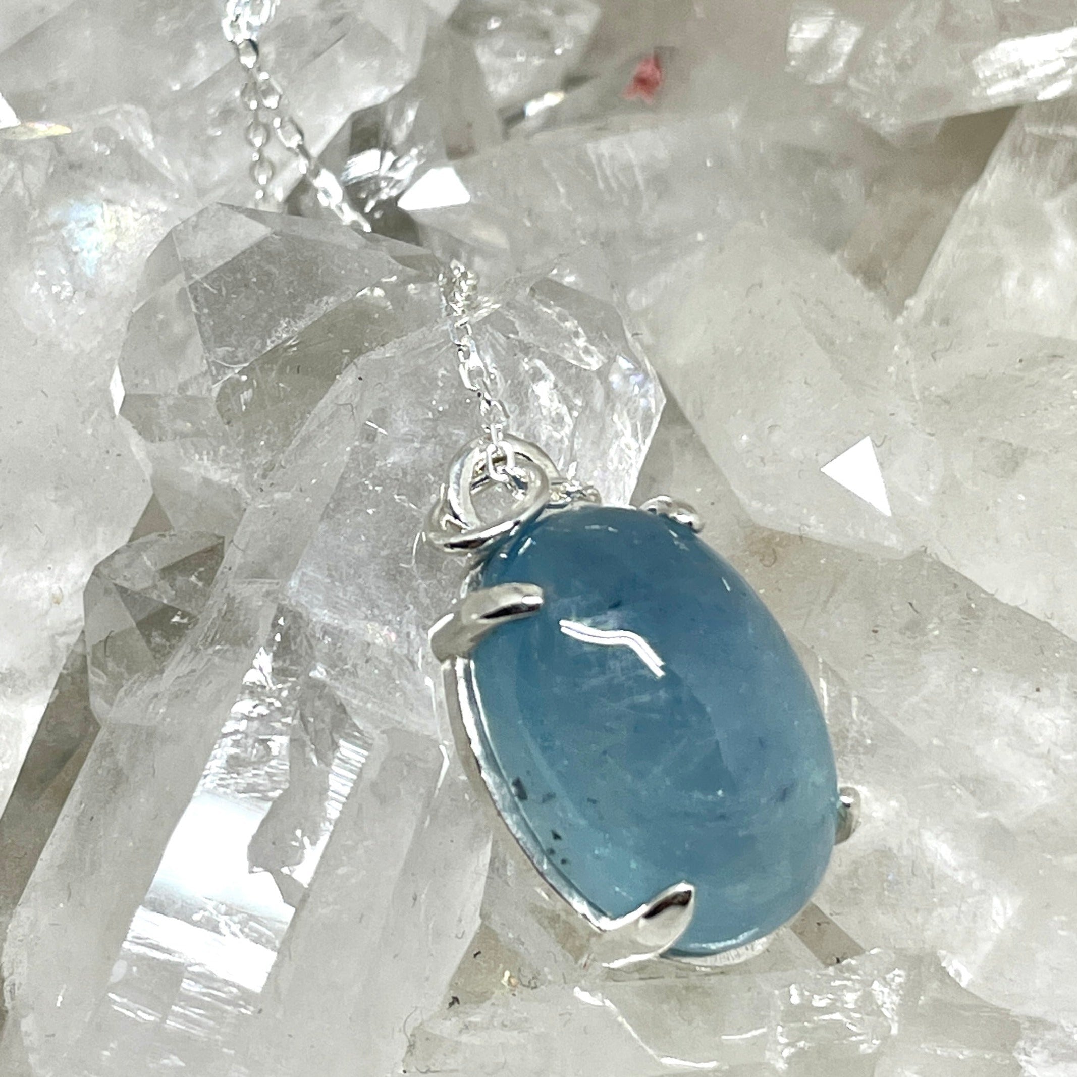 Aquamarine Necklace - sterling silver | Stone Love Collection necklace Amanda K Lockrow