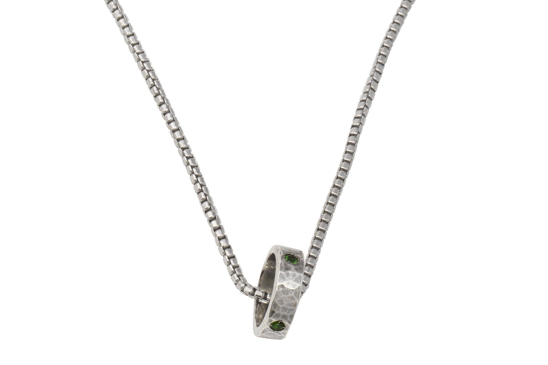 Full Circle sterling silver and chrome diopside unisex necklace necklace Amanda K Lockrow