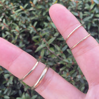 Faceted hammered gold band ring Amanda K Lockrow