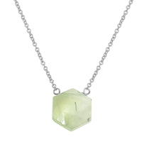 Prehnite hexagon sterling silver necklace necklace Amanda K Lockrow