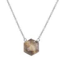 Moonstone hexagon sterling silver necklace necklace Amanda K Lockrow