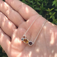 Birthstone 4 stone sterling silver necklace necklace Amanda K Lockrow