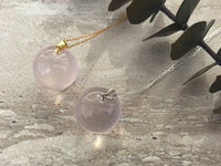 Rose quartz sphere necklace necklace Amanda K Lockrow