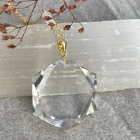 Clear Quartz Hexagon Crystal Necklace - choose sterling silver or gold filled | Aislinn Collection necklace Amanda K Lockrow