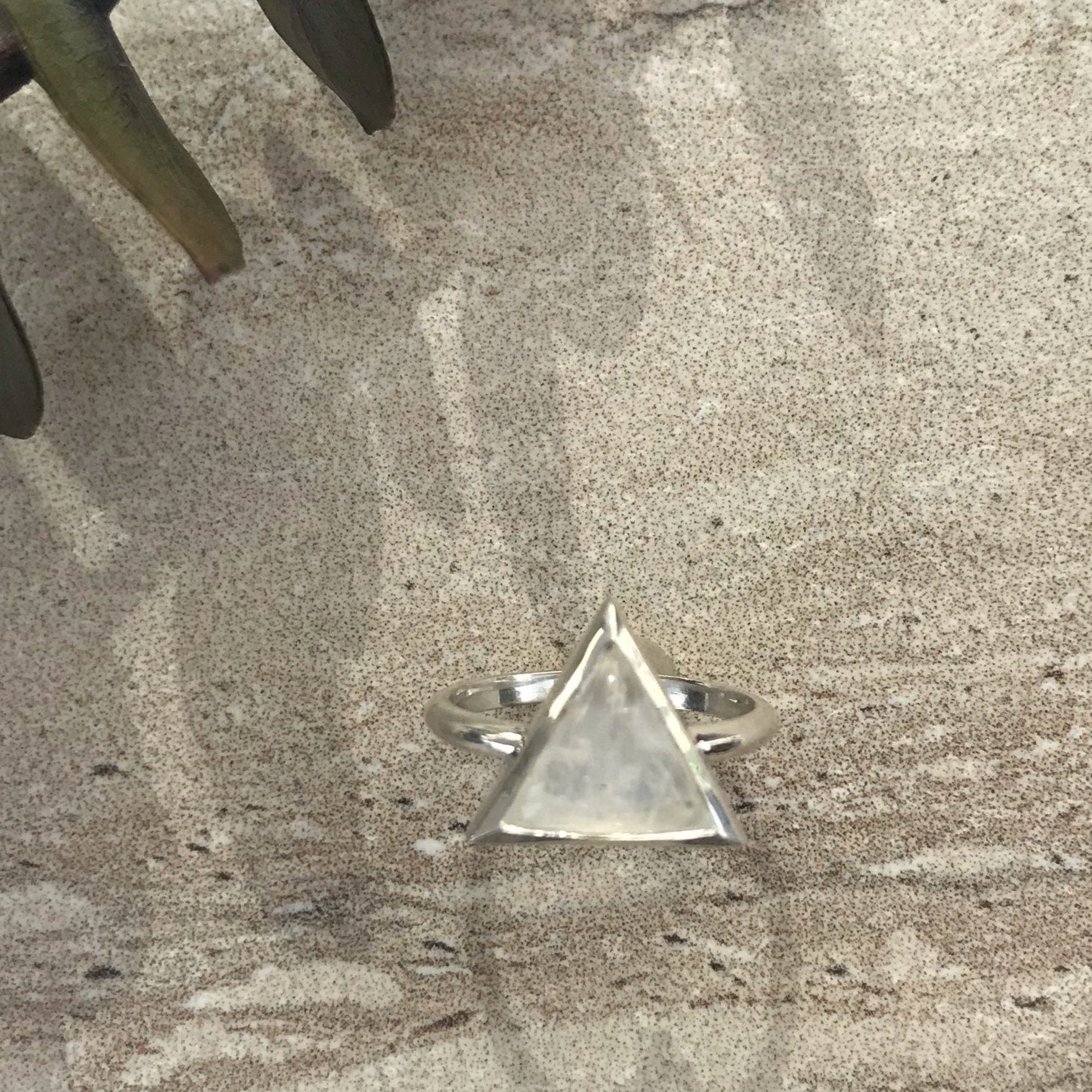 I Am Divine rainbow moonstone triangle ring ring Amanda K Lockrow