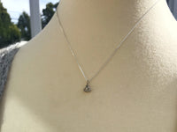 Little silver aquamarine and diamond necklace - birthstone necklace necklace Amanda K Lockrow