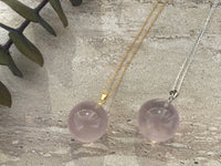 Rose quartz sphere necklace necklace Amanda K Lockrow
