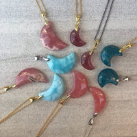 Luna moon necklace - choose from larimar, apatite or rhodochrosite necklace Amanda K Lockrow