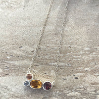 Birthstone 4 stone sterling silver necklace necklace Amanda K Lockrow