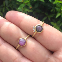 14K gold Ruby and Diamond ring - size 8 ring Amanda K Lockrow