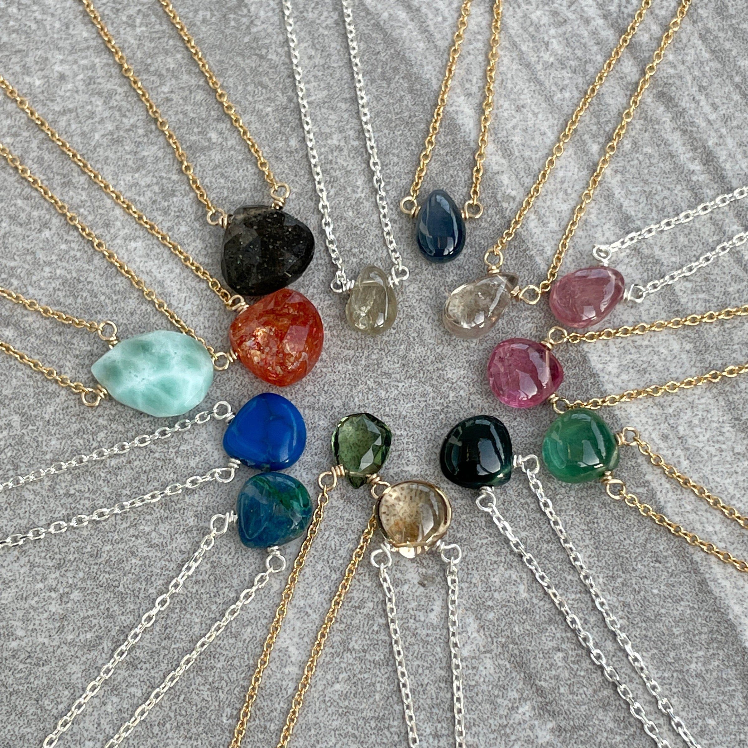 Larimar little rock necklace - sterling silver or gold filled necklace Amanda K Lockrow