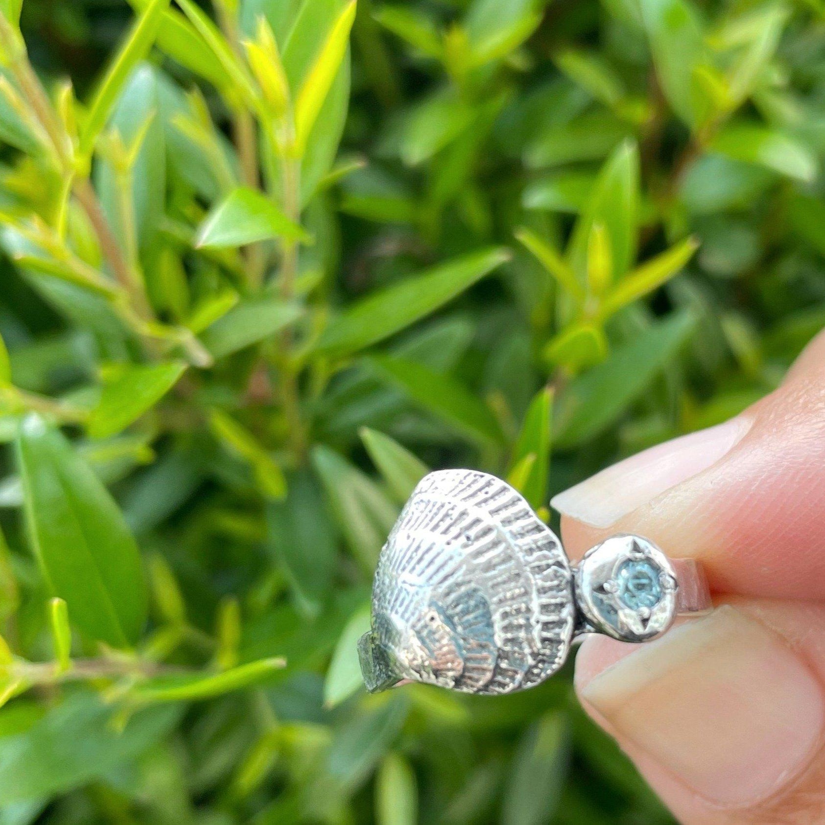 Aquamarine seashore silver ring ring Amanda K Lockrow
